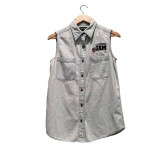 Vintage LA Loving Denim Vest‎ Embroidered Country Jam Cowboy Medium